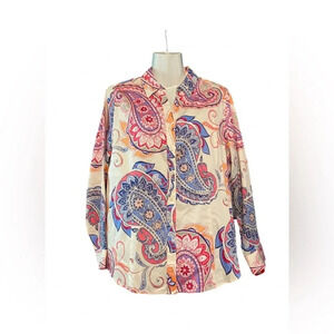 Chico's Multicolor Paisley Button Down Shirt